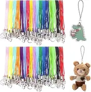 Mardatt 200Pcs Mixed Color Hand Wrist Lanyard Phone Ring Strap, Cell Phone Split Ring String Charm Cord for DIY Cellphone USB
