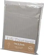 French Bed Authentic 36655370 Line & Earth Fitted Sheet, 100% Cotton, Dobby Weave, Double, 55.1 x 76.8 x 13.8 Inches (140 x 195 x 35 cm), Made in Japan