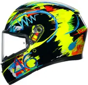 AGV K3 Rossi Winter Test 2019, full face helmet , color: Neon-Yellow/Black/Red/Blue , size: XL