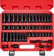 AMM 3/8" Drive Impact Socket Set, 48-Piece Standard SAE (5/16 to 3/4 Inch) and M