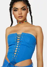 [Lioness] Blue East Gate Corset Top