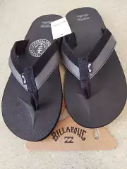 BILLABONG NEW MENS UNISEX Flip Flops Thongs Sandals ALL DAY IMPACT BLACK Rubber