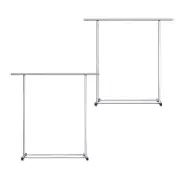 2x 125cm Clothes Rack Stainless Steel Garment Display Stand Portable Rail Hanger