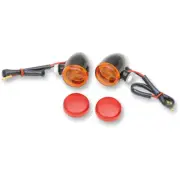 Drag Specialties Mini Deuce Bolt-Mount Marker Lights (Gloss Black/White Bulb)