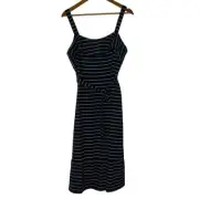 Banana Republic Pin Stripe Black White Sleeveless Striped Dress Size 10 NEW