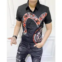 在飛比找蝦皮購物優惠-韓版男式襯衫 SM42 時尚時尚 3D 打印圖案