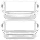 2 X 240356402 Refrigerator Upper Door Shelf Clear Bin by AMI Compatible with Fr