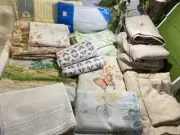 VTG Sheet Pillowcase 15Lb Lot Floral Retro Cutter Fabric Multicolor Craft Sewing