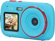 Bewinner Digital Camera, 72MP 2.5K Kids' Card Camera with Dual Screen Autofocus Anti Shake, 16X Zoom, Light Sensitive, 750mAh Selfie Vintage Camera for Travel (Blue)