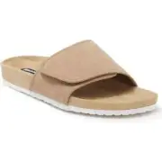 Madden Men's Taisto Slide Sandals Taupe Suede Hook And Loop Comfort Size 9.5