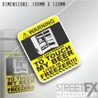 DONT TOUCH BEER Warning Sticker Decal For Fridge Freeze Barfridge Esky Cooler