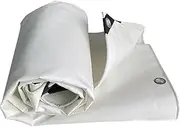 White Heavy Duty Tarpaulin Waterproof Canvas Tarp Ground Sheet 1x1.5m 1x2m 1.6x3m 2x4m 3x5m Multi-Purpose Tarp Cover for Camping, Garden, Outdoor Protection(1x2m)