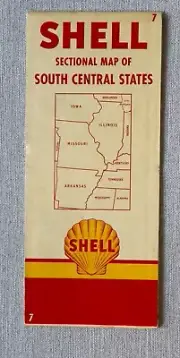 Shell Gas & Oil Road Map South Central States Sectional Map # 7 1952