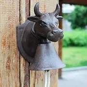 Cast Iron Door Bell, Nostalgic Charm for Home and Garden, Country House Style, Rusty Brown