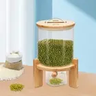 5L Rice Dispenser Storage 10Grain Bottle Cereal Dry Food Glass Container +Valve