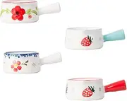 Zerodeko 4pcs Ceramic Mini Milk Pots Baby Food Bowls Kitchen Cookware Noodle Soup Pots