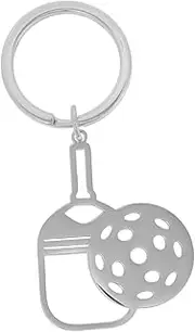 Abaodam Keychain Mini Paddles Balls Ornaments Stainless Steel Sports Charm Jewelry for Table Tennis Volleyball Paddle Fans Eco Weather Resistant Present
