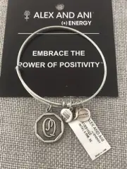 NEW Alex and Ani Letter Initial Q Adjustable Bangle Bracelet - Silver Tone $28