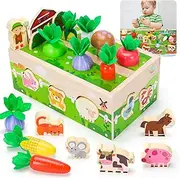 Toys for 1 2 3 Year Olds Boys Girls, Montessori Sensory Toys for 1-3 Year Olds Baby 1st Birthday Gifts for Girls Toddler Wooden Educational Learning Toys Present for 1 2 3 Year Old Girl Easter Gifts