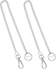 PERFETSELL Wallet Chain, Stainless Steel and Alloys, 44 cm Long, Silver, Classic Style, Pack of 2