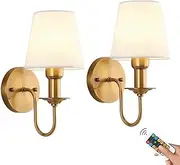 KEFA Wireless Battery Operated Wall Sconces Set of 2, Rechargeable Wall Lights with Remote &Dimmable Timer Bulbs, Not Hardwired Wall Lamps for Hallway Porch Staircase Aisle Farmhouse Bedroom Living Ro