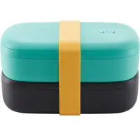 在飛比找HOTAI購優惠-【LEKUE】可微波便當盒組(綠黑500ml) | 環保餐盒