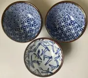 New—Set of 3 Japanese Rice Soup Ramen Noodle Bowls 5.75”