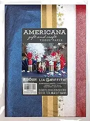 Lia Griffith Americana Craft and Gift Tissue Paper Pack, 20-inches by 20-inches, 25 Sheets (0051116LG)