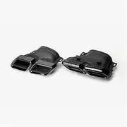 Stainless Steel Car Quad Exhaust Muffler Tail Tip Tips Compatible For Mercedes Benz C Class W205 C200 C300 C180 C260L AMG 2014-2016(Black)