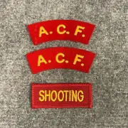 British Army ACF Cadet Issue Shoulder Titles & Shooting Proficiency Cloth Badge