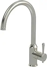 Meir Harrington Kitchen Mixer with Swivel Spout - Solid Brass Design, High Arched 360-Degree Spout, Smooth Single-Lever Handle, Easy Water Flow and Temperature Control - Brushed Nickel