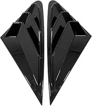 Compatible with Audi A3 Sedan 2014-2020 Car Rear Louver Window Side Shutter Cover Trim Sticker Vent Scoop ABS Carbon Fiber Auto Accessories(Black)