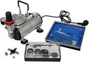 vidaXL Airbrush Compressor Set with 2 Pistols Durable Spray Gun Hose Connector