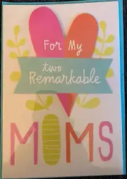HALLMARK ANNIVERSARY FOR MY TWO REMARKABLE MOMS GREETING CARD