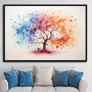 Tree Of Life Nature Art Watercolor Art Wall Art Tree Painting Colorful Tree
