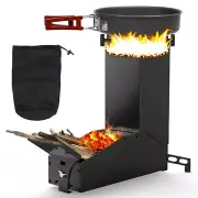 Portable Rocket Stove for Cooking, Wood Burning Mini Stove with Storage Bag, ...