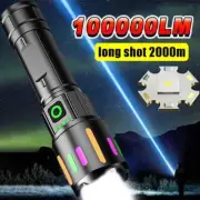 High Power Rechargeable LED Flashlights Super Bright Light Camping Torch Outdoor
