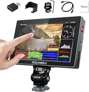 FEELWORLD P6X 5.5 Inch 1200nits Brightness Aluminum Housing On Camera Monitor,4K HDMI DSLR Camera Monitor with 3D Lut All waveform Include Battery,Carry Case Micro HDMI Cords