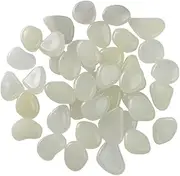 50 Pcs Luminous Stones Pebbles Decorative Decor Glow in The Dark Rocks White