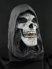 Grim Reaper Mask Halloween Horror Haunt Latex Mask Prop, NEW