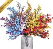 10 Bundles Baby's Breath Gypsophila Artificial Flowers, Multi-Color Silk