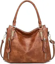 [HROECHY] Hobo Bags for Women Handbags Purse Ladies Boho Shoulder Brown Purses 3pcs