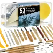 U.S. Art Supply 53 Piece Pottery & Clay Sculpting Tool Set with Hard Plastic ...