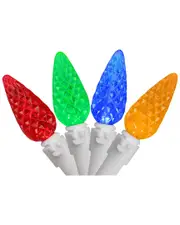 Northlight 70-Count Multi-Color Faceted LED C6 Christmas Light Set - White Wire NoSize