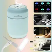 3 in 1 Mini USB Humidifier Air Mist LED RGB Night Light Fan Air Diffuser 29 BLUE