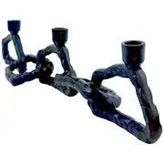 Handmade Elegant Aluminium Chain Candle Runner Perfect Home Accent for Cozy Ambiance 48cm Black NEW