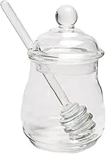 ZUNOXAZ 1Set Glass with Dipper Household Syrup Dispenser for Honey Jam Seasonings Design Compact Honey Pot for Home Kitchen Storage