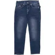 True Religion Geno Big T Flap Mens Relaxed Slim Fit Jeans (32x30, Blustery Wash)