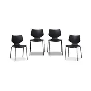 Pia Dining Chair - Black Set of Four Bundle