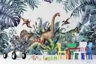 3D Dinosaur Leaves Self-adhesive Removeable Wallpaper Wall Mural 68